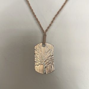 Tree of Life Necklace with Textured Pendant